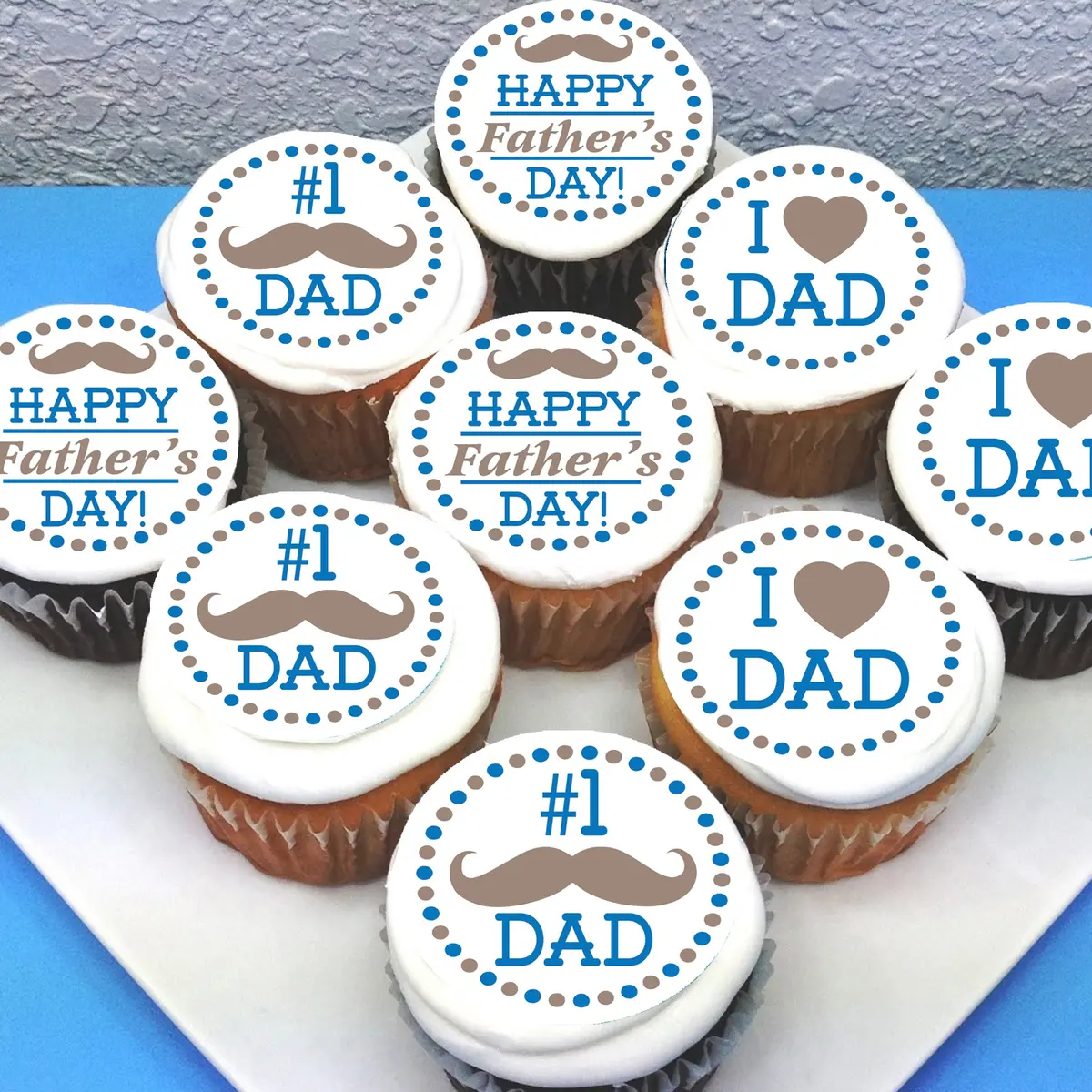 Fathers Day Dad Edible Cupcake Toppers 1