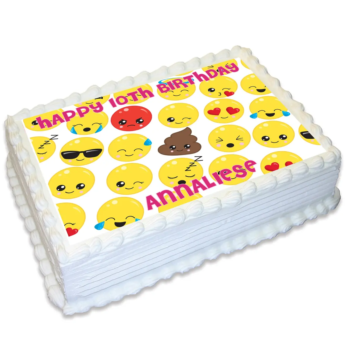 Emoji Rectangle Edible Cake Topper 1