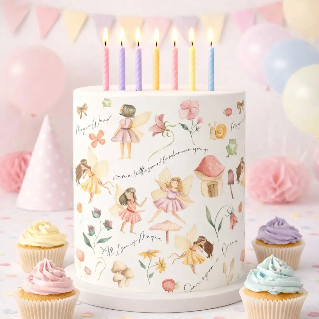 Fairy Fairies Edible Icing Cake Wrap 1