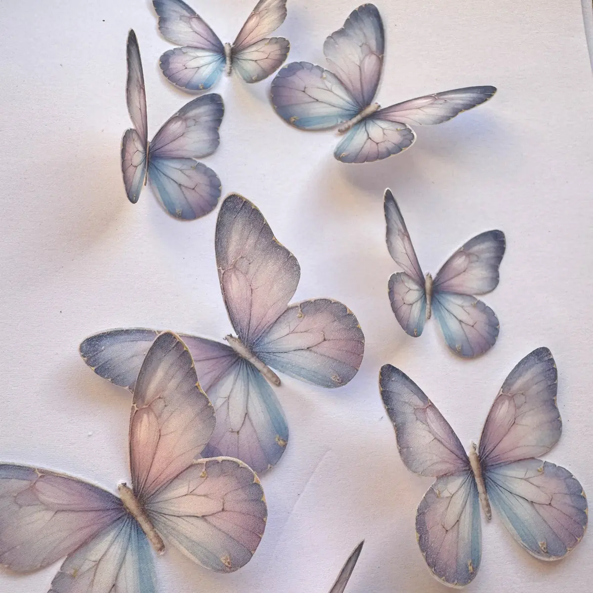 Purple Pre-Cut Edible Wafer Butterflies 1