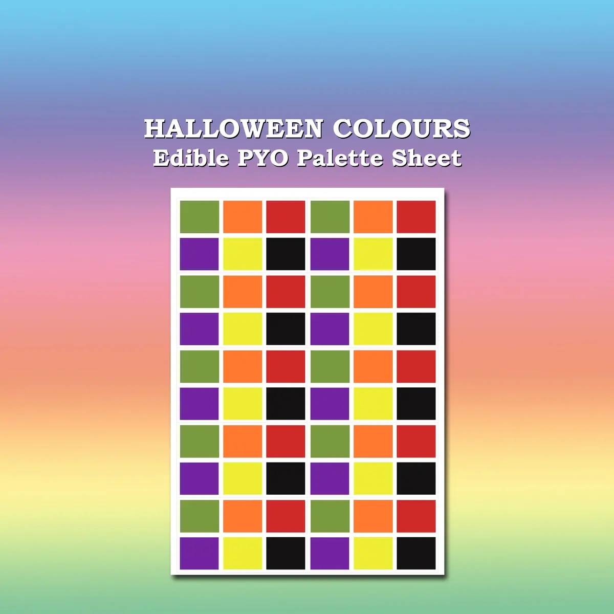 Paint Your Own Pyo Edible Halloween Palettes For Cookies - Sheet Of 10 Uncut 1