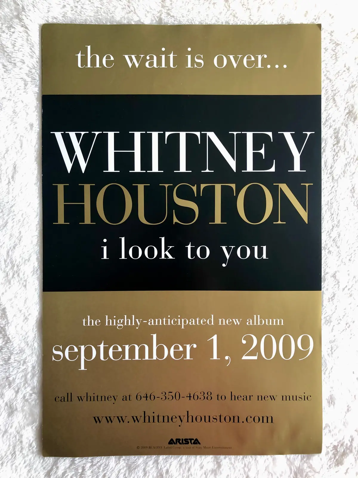 Whitney Houston - I Look To You - Double Sided Promo Poster 2