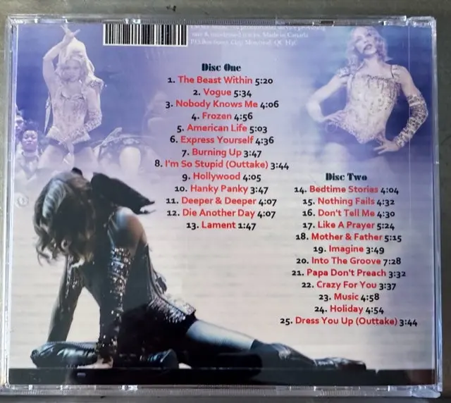 Madonna Re-Invention Tour - Studio Versions Double Cd Set 2