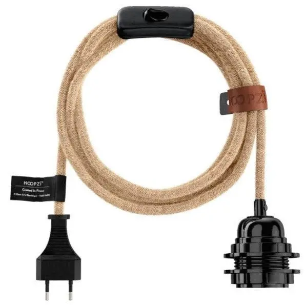 Jute Kabel Voor Stopcontact - 4,5 M 1