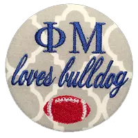 Red & Blue Bulldogs - Grey Quatrefoil Football 1
