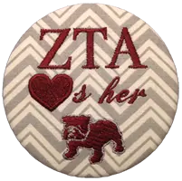 Maroon & White Bulldogs- Skinny Chevron 1