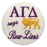 Purple & Gold Lions - White Lattice 1