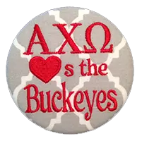 Scarlet & Grey Buckeyes - Grey Quatrefoil 1