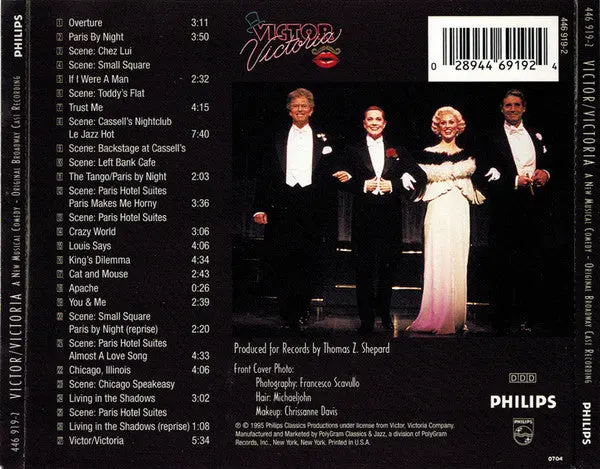 Victor Victoria (Julie Andrews) Original Broadway Soundtrack Cd - Used 2
