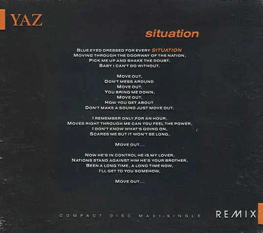 Yaz / Yazoo - Situation / State Farm  - Us Maxi Cd Single - Used 1