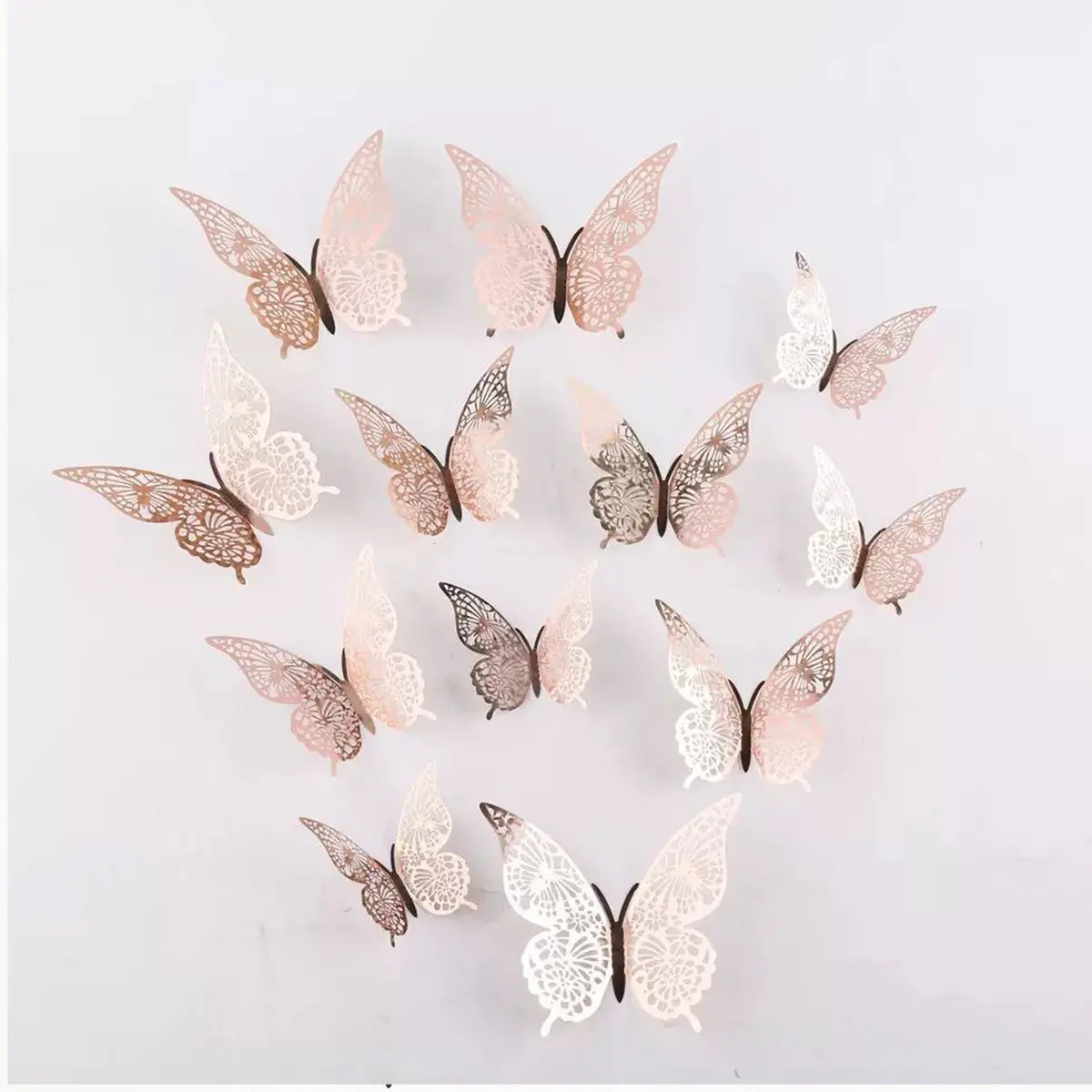 Rose Gold Metallic Butterflies - Pack Of 12 4