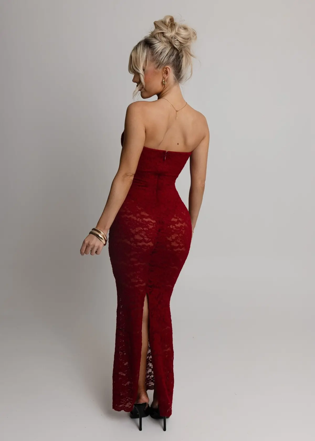 Rumour Has It Lace Maxi Dress - Wine 2