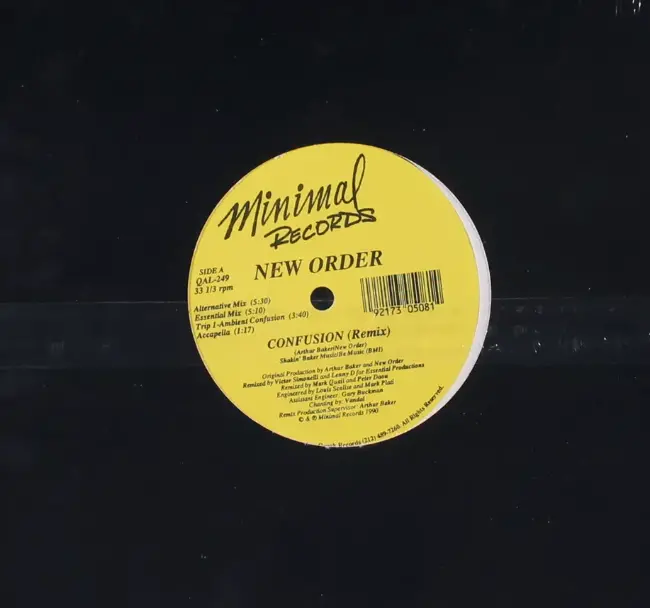 New  Order - Confusion 12" Single Lp Vinyl (Minimal Label) Used 1