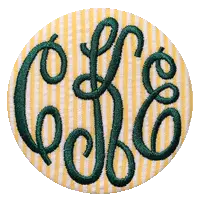 Monogrammed Button - Seersucker 1