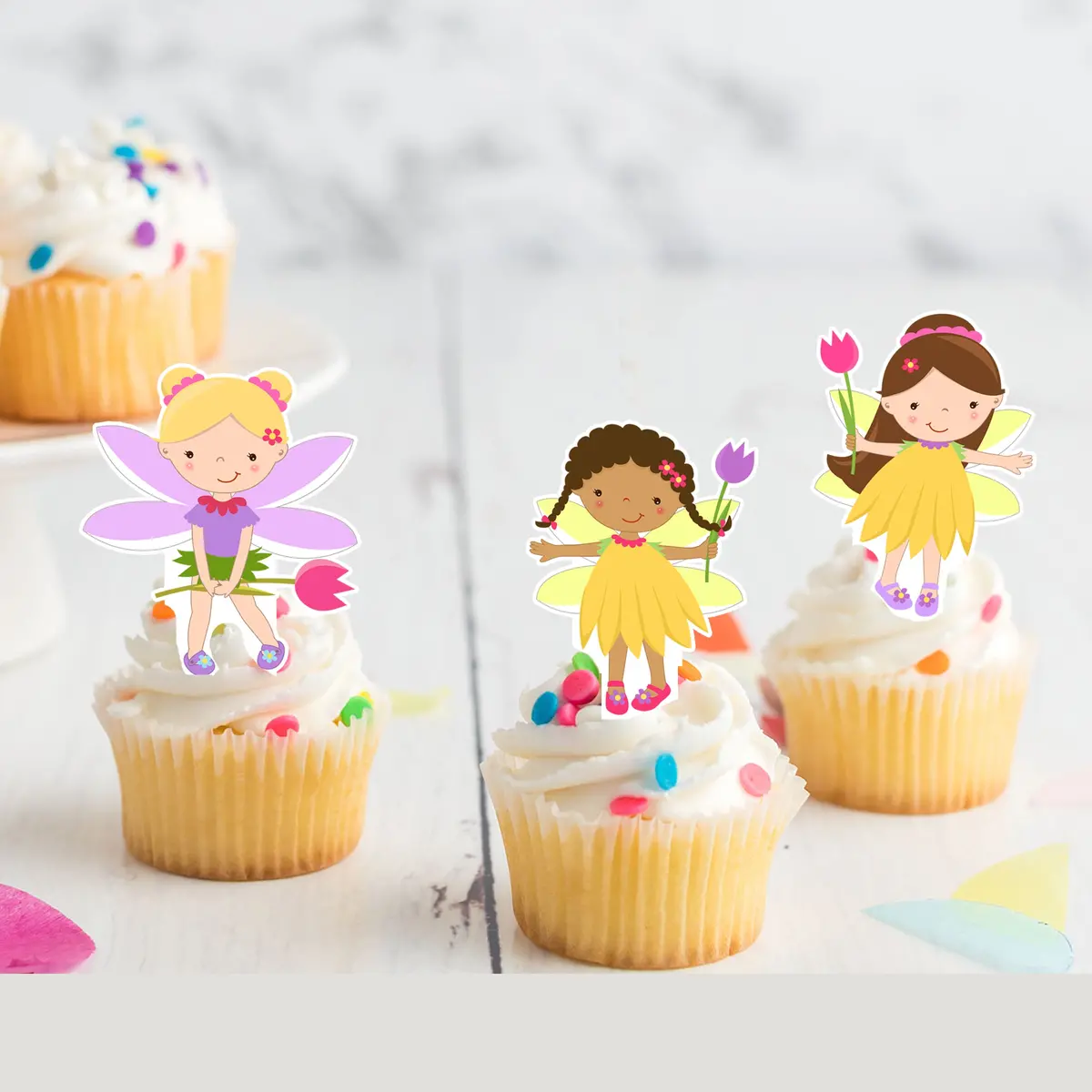 Fairy Pre-Cut Edible Stand-Up Wafer Card Cupcake Toppers 1