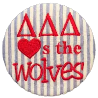 Red & Blue Wolves - Blue Seersucker 1