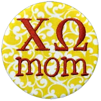 Chi Omega - Yellow Scroll Mom 1