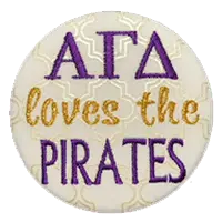 Purple & Gold Pirates - White Pearlescent Cursive 1