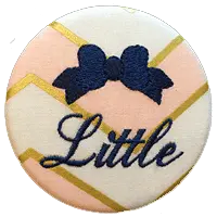 Sorority Bow Little - Pink & Gold Chevron 1