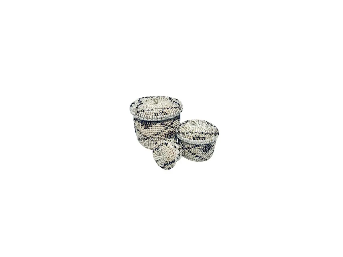 Basil Mand Set / 3 - Naturel / Zwart 1