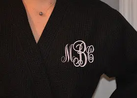 Monogrammed Robe - Waffle Weave 1
