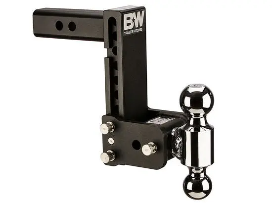 Ts10040b ,B&W Tow & Stow Dual Ball Adjustable Ball Mount, 7" Drop, 7-1/2" Rise, 2" Shank, 2" And 2-5/16" Balls - Black Powder Coat Finish 1