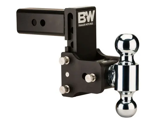 Ts10038b , B&W Tow & Stow Dual Ball Adjustable Ball Mount, 5" Drop, 5-1/2" Rise, 2" Shank, 1-7/8" And 2" Balls - Black Powder Coat Finish 1