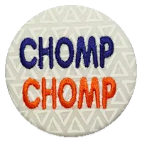 Orange & Blue - Chomp Chomp White Pattern 1